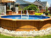 Above ground swimming pool steel and wood as well as inground pools